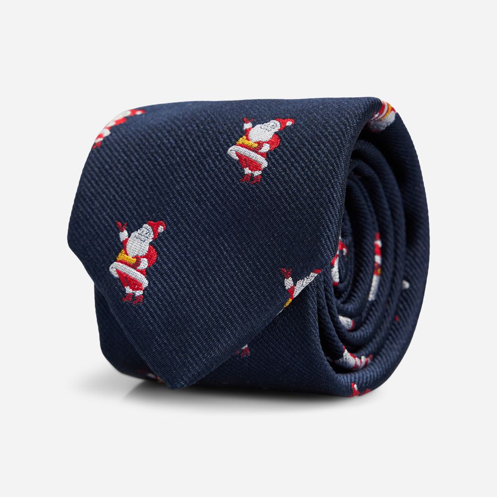 Tie Silk Children - Navy Santa Claus Multi