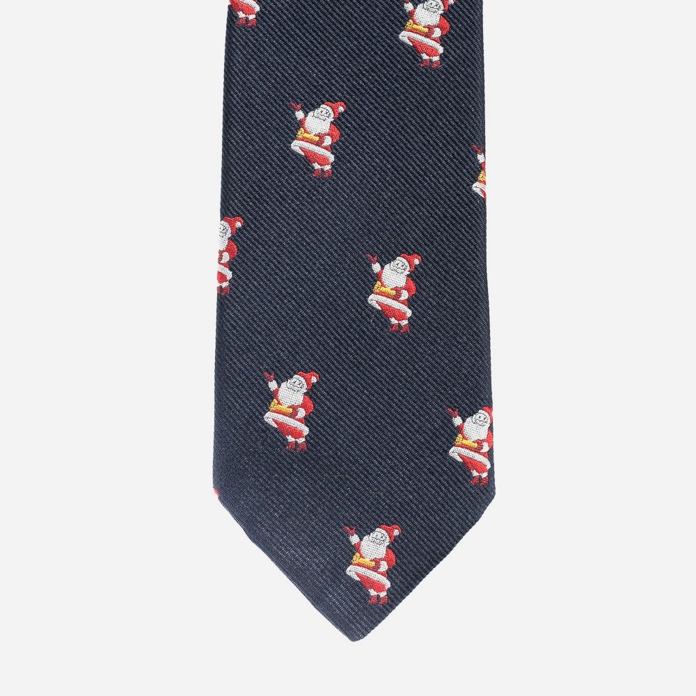 Tie Silk Children - Navy Santa Claus Multi