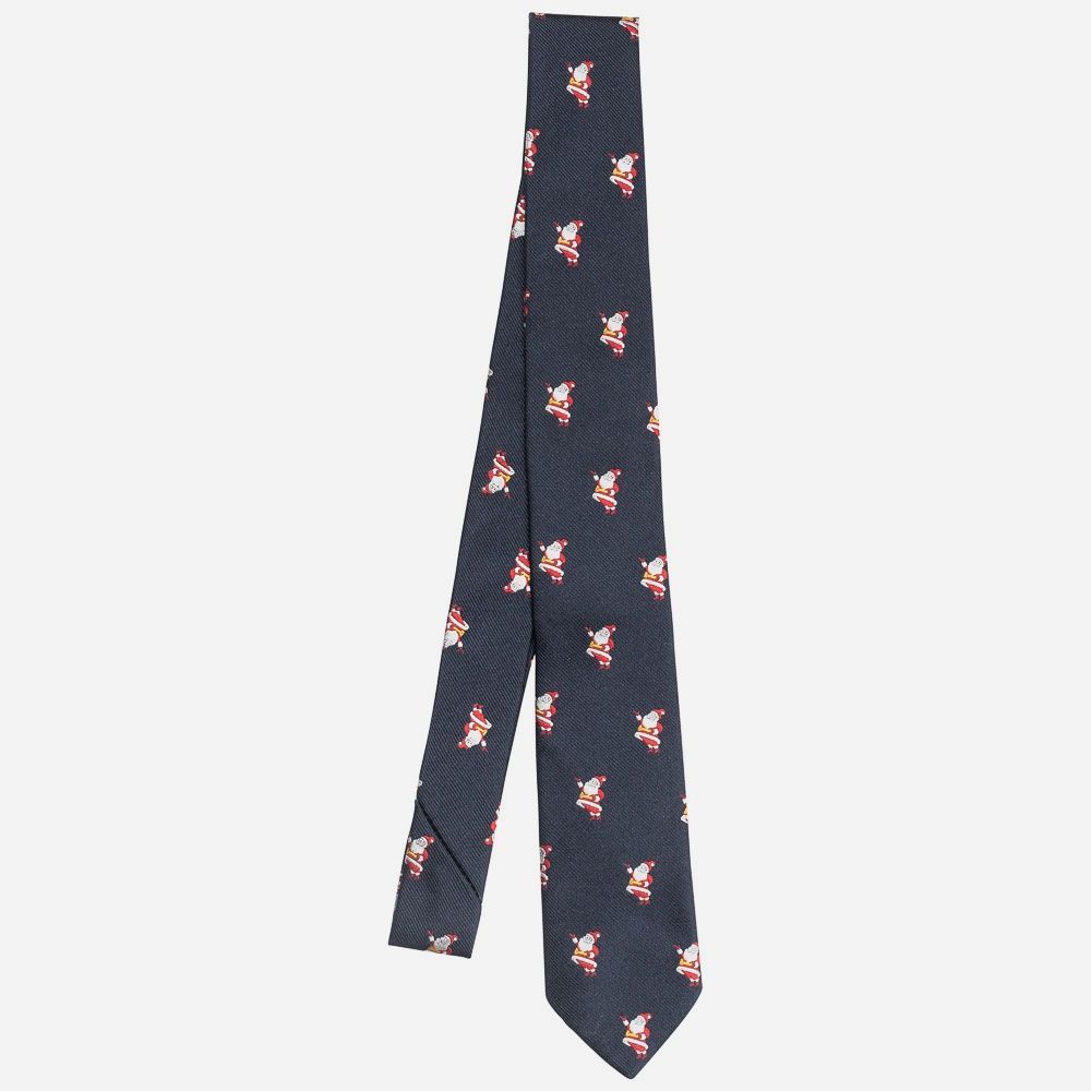 Tie Silk Children - Navy Santa Claus Multi