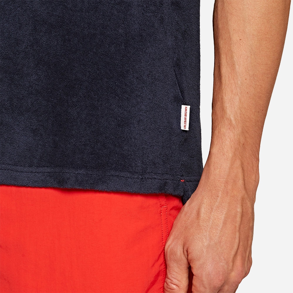 Terry Towelling Polo Shirt - Navy