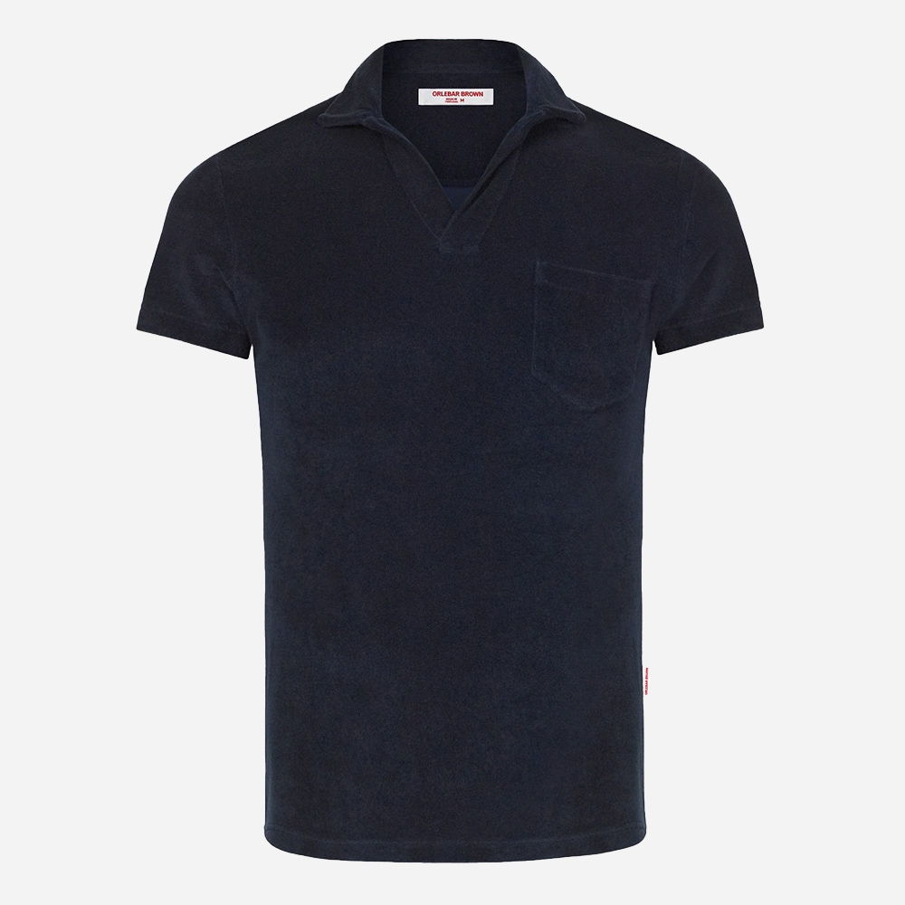 Terry Towelling Polo Shirt - Navy