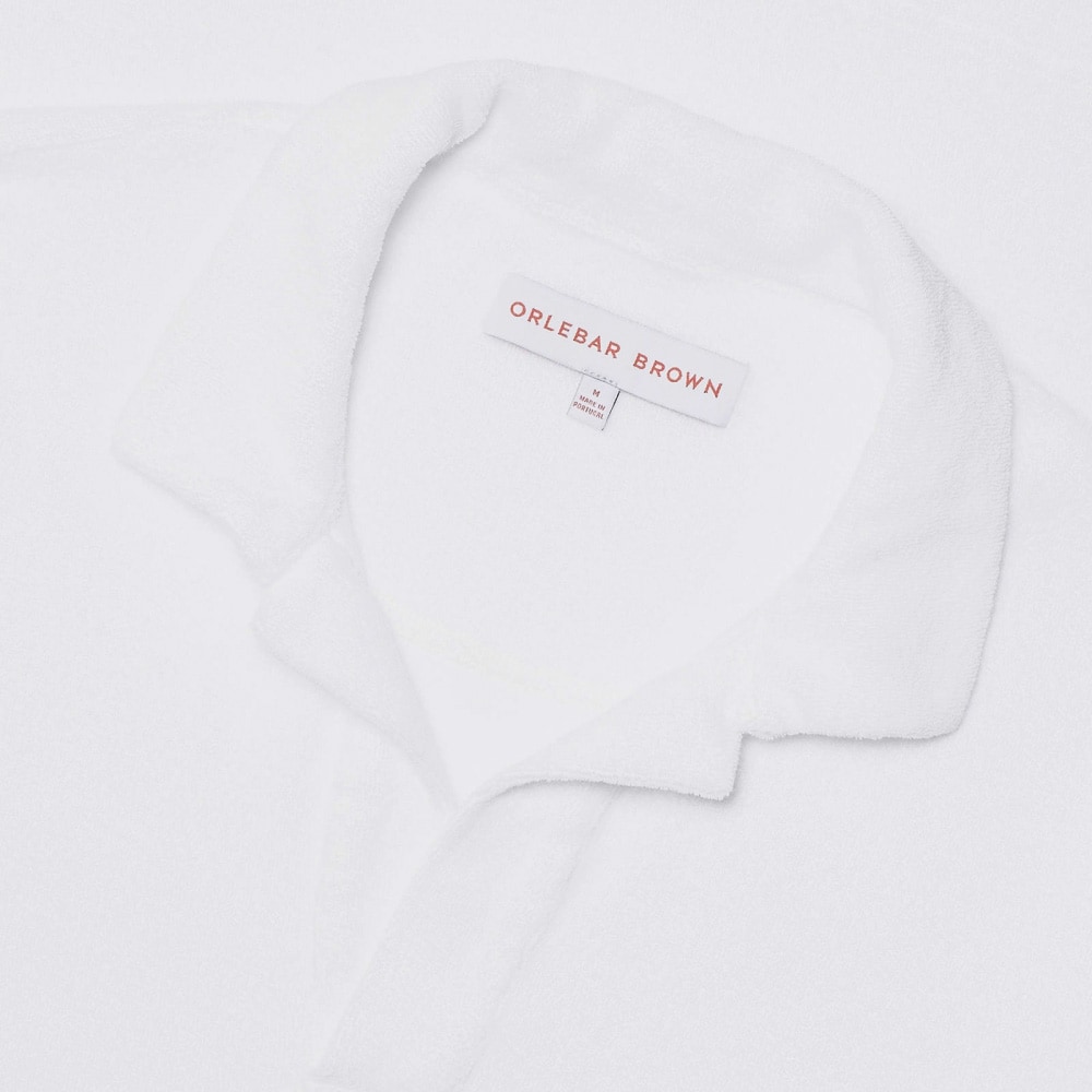 Terry Towelling Polo Shirt - White