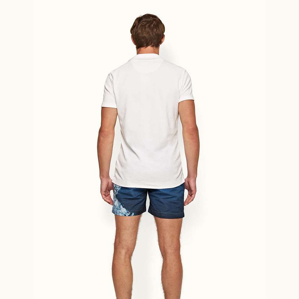 Terry Towelling Polo Shirt - White