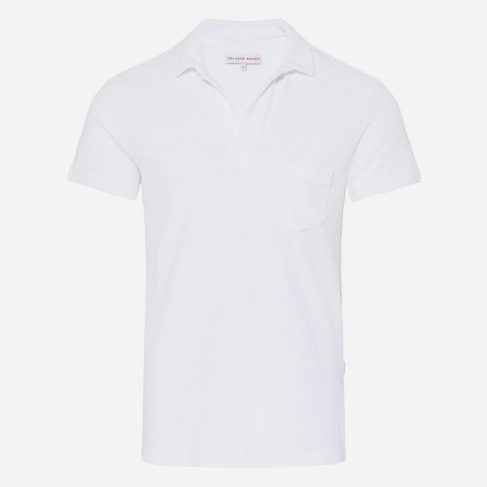 Terry Towelling Polo Shirt - White
