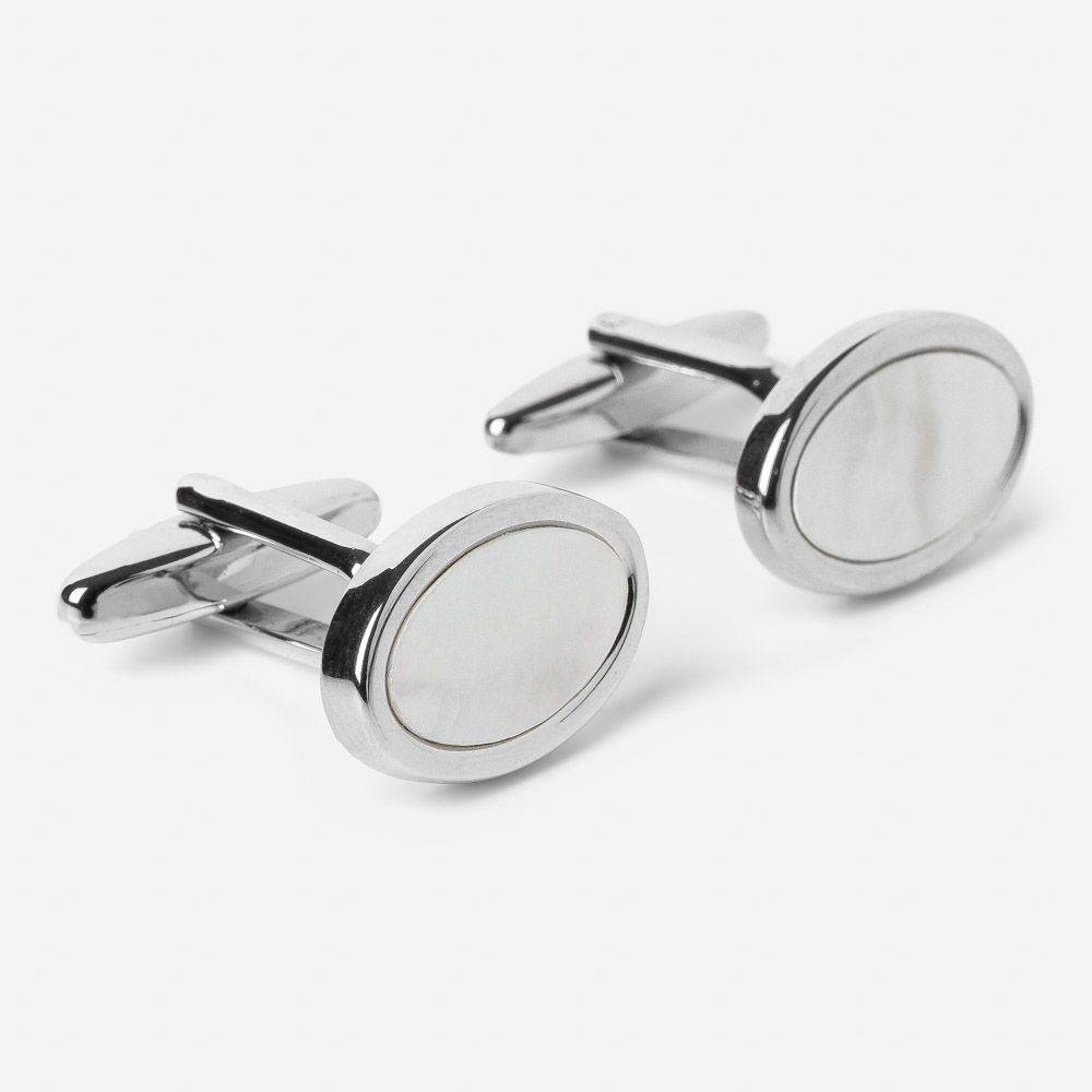 Cufflink Mop White Silver White