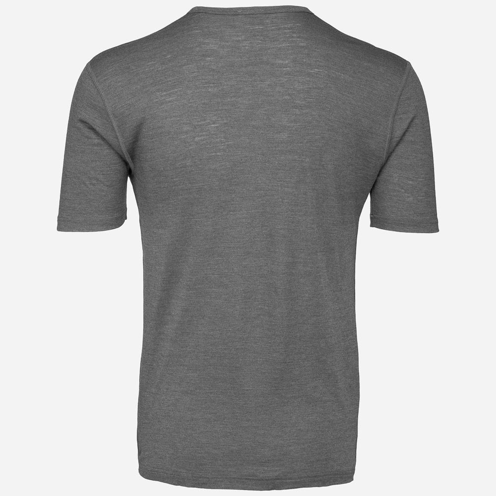 Short Sleeve Wool-Silk T-Shirt - Dark Grey