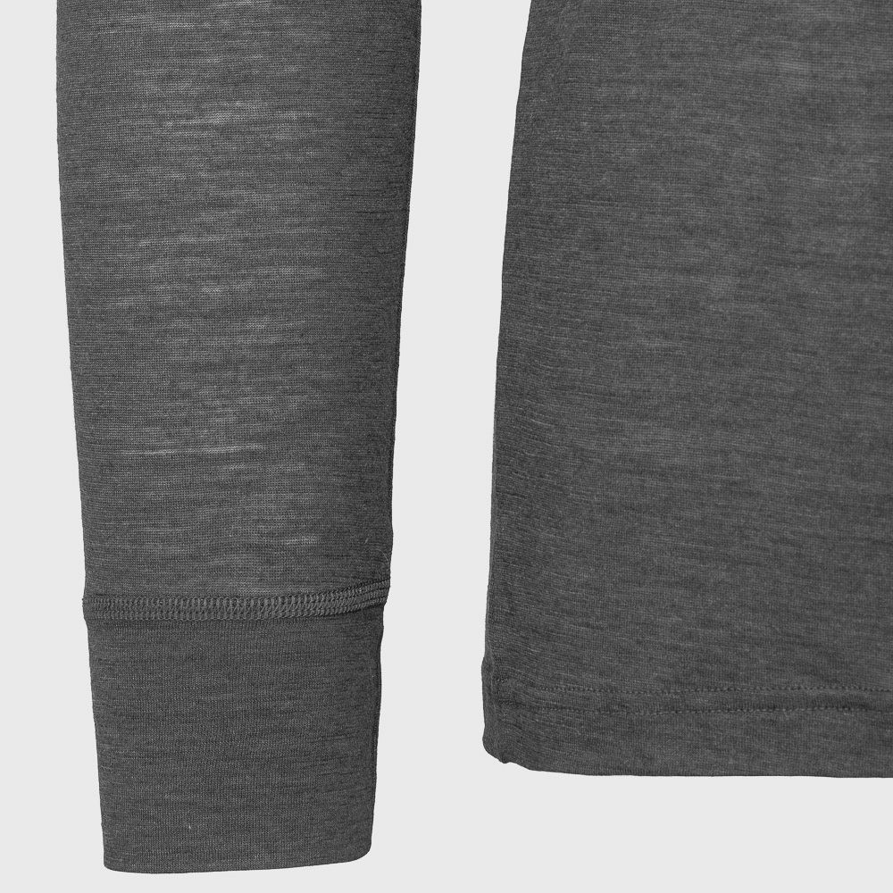 Long Sleeve Wool-Silk T-Shirt - Dark Grey