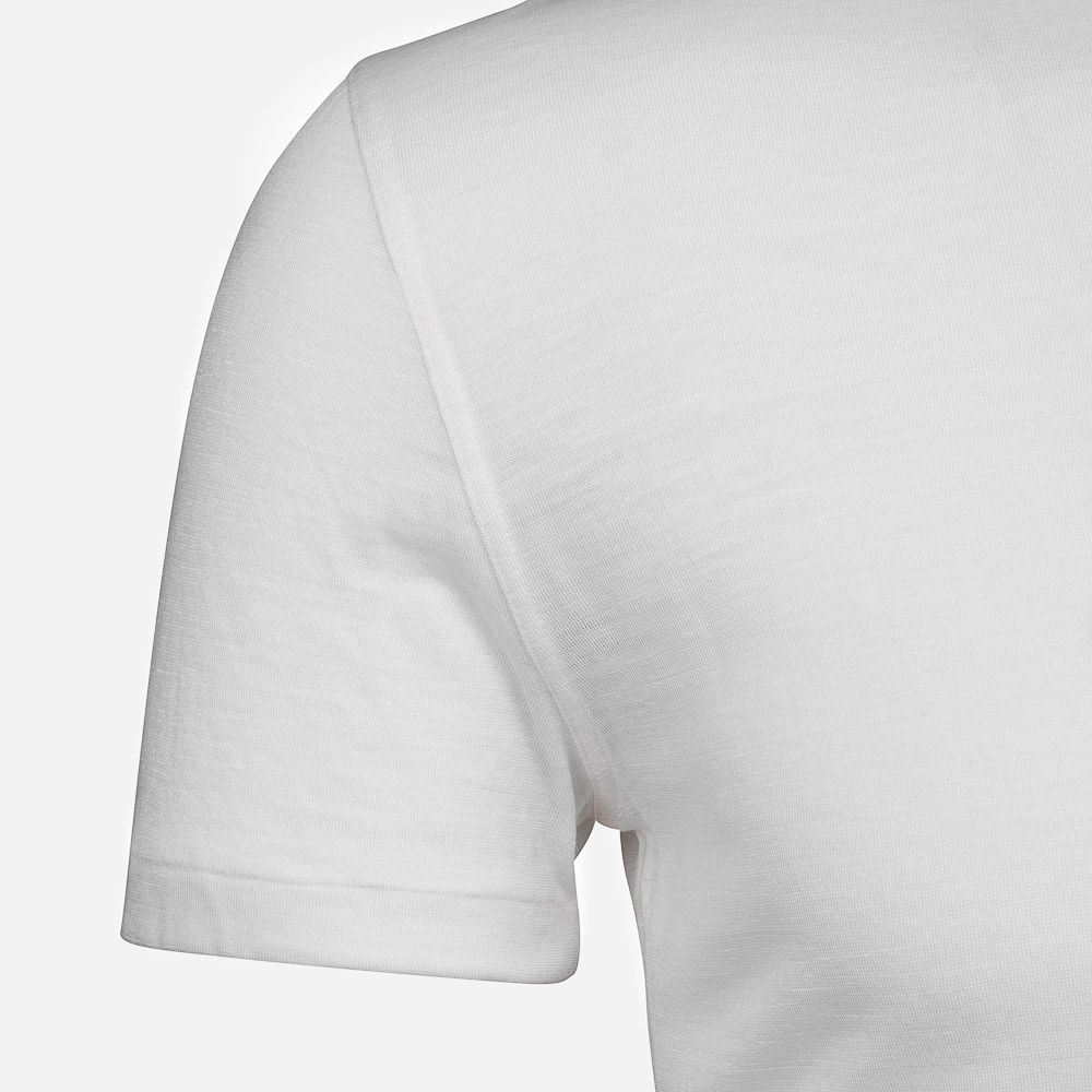 Short Sleeve Wool-Silk T-Shirt - Ecru
