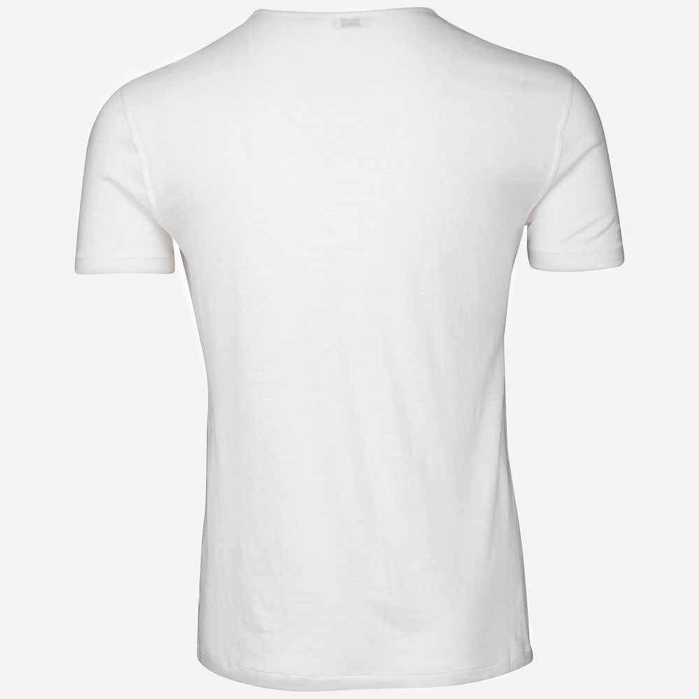 Short Sleeve Wool-Silk T-Shirt - Ecru