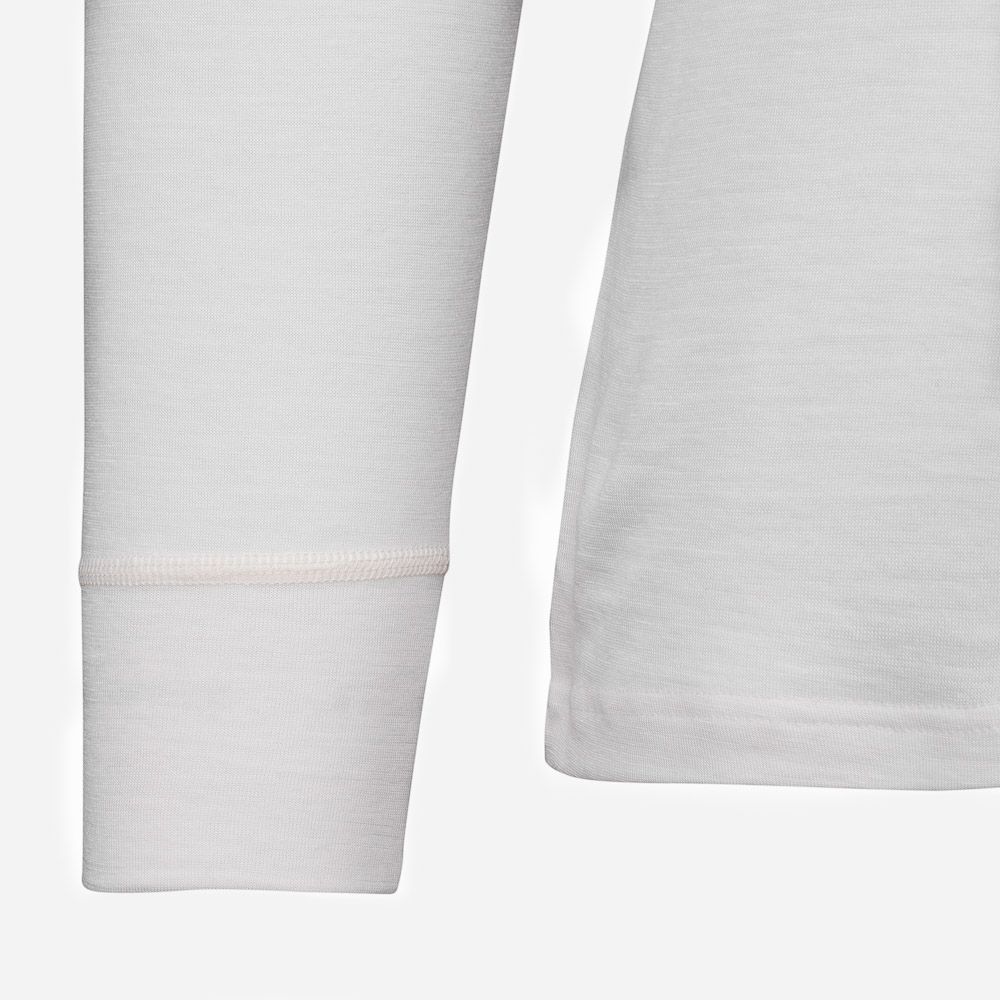 Long Sleeve Wool-Silk T-Shirt - Ecru