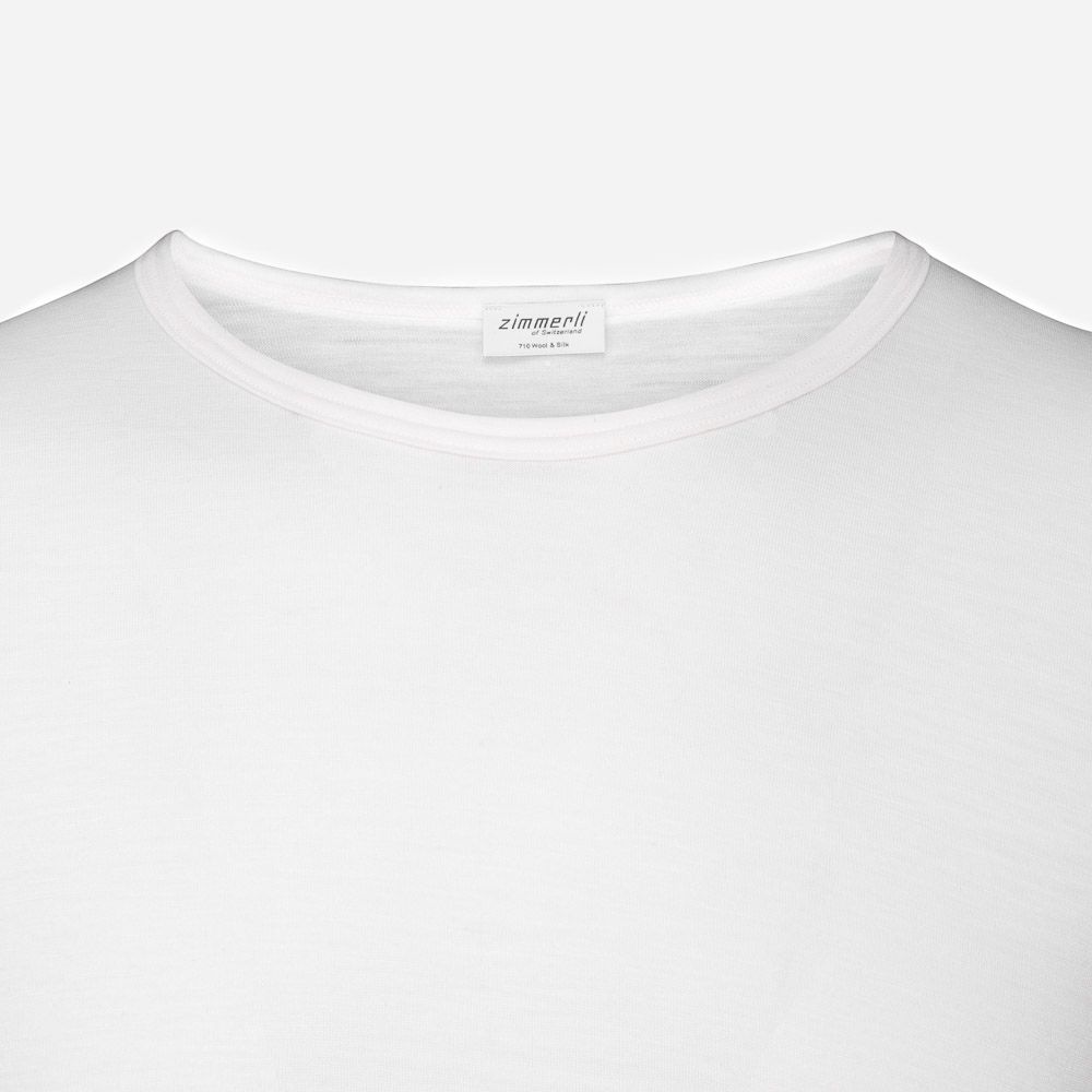 Long Sleeve Wool-Silk T-Shirt - Ecru