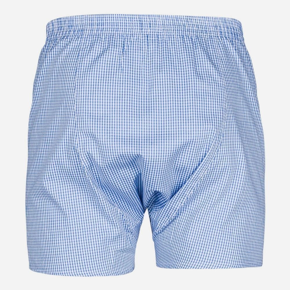 Classic Fit Cotton Boxer Shorts - Blue Smal Check