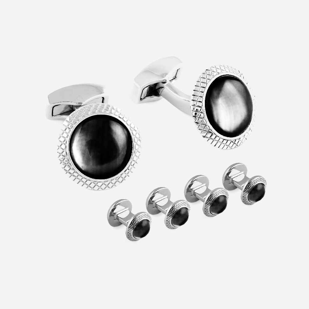 Cufflinks And Studs - Black Mop