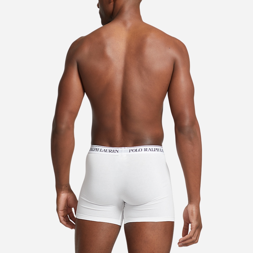 3 Pack Stretch Cotton Boxer Briefs - Grey/White/Black