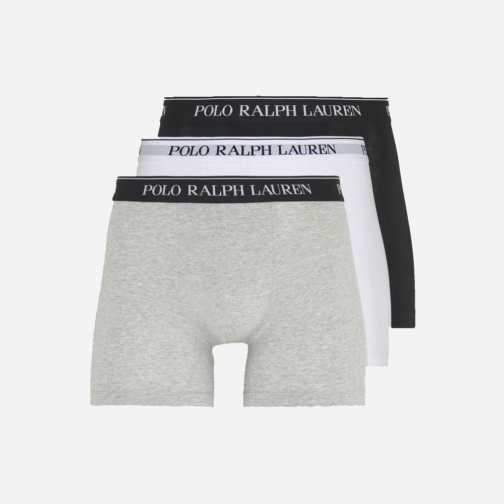 3 Pack Boxer Briefs - Grey/White/Black