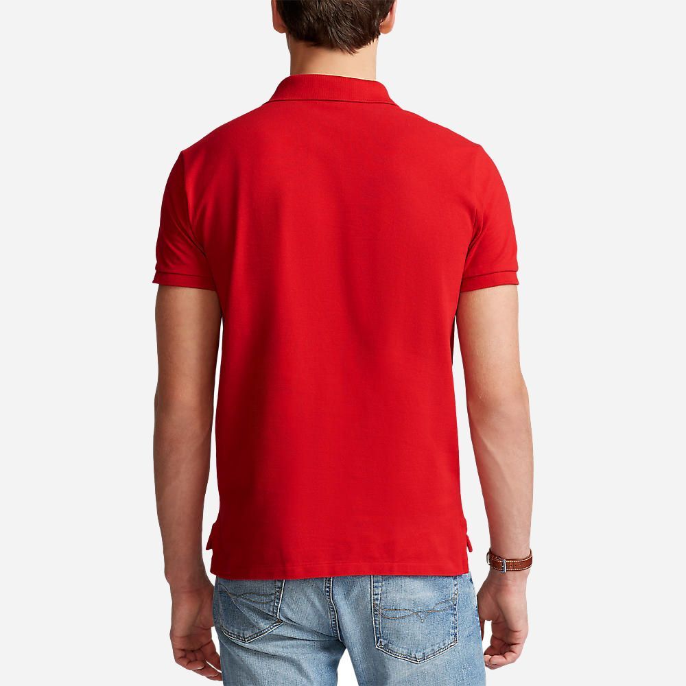 Custom Slim Fit Mesh Polo Shirt - Red