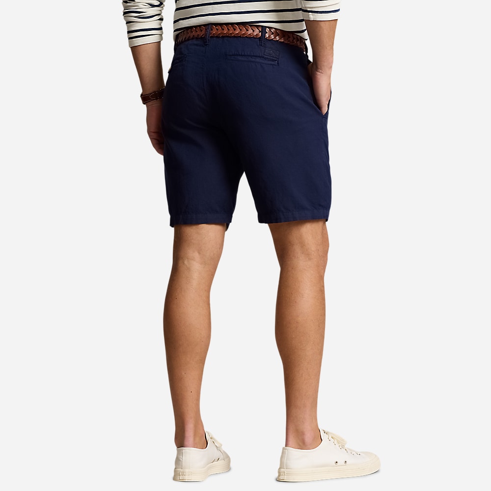 Classic Fit Cotton-Linen Short - Newport Navy