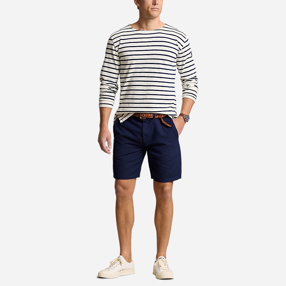 Classic Fit Cotton-Linen Short - Newport Navy