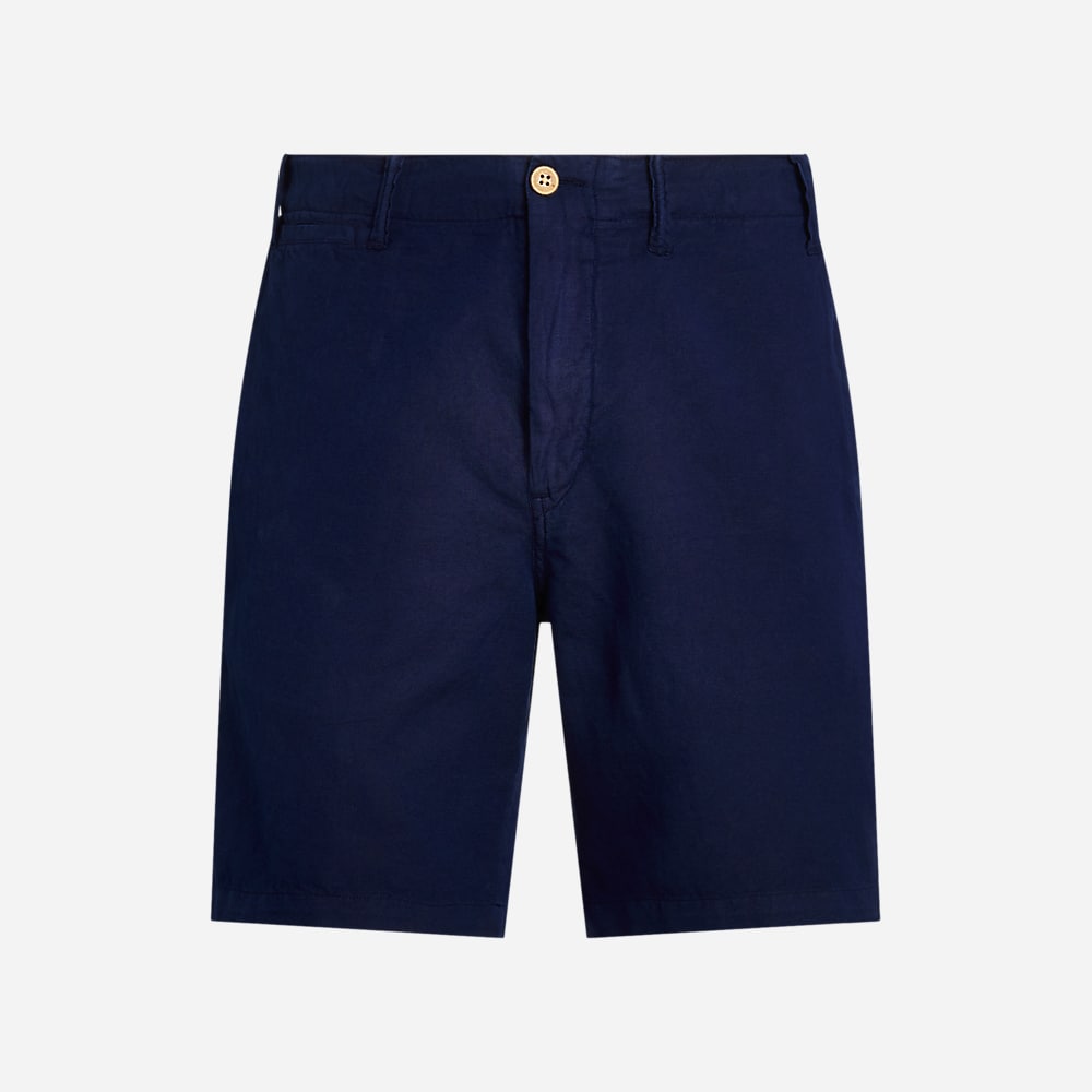 Classic Fit Cotton-Linen Short - Newport Navy