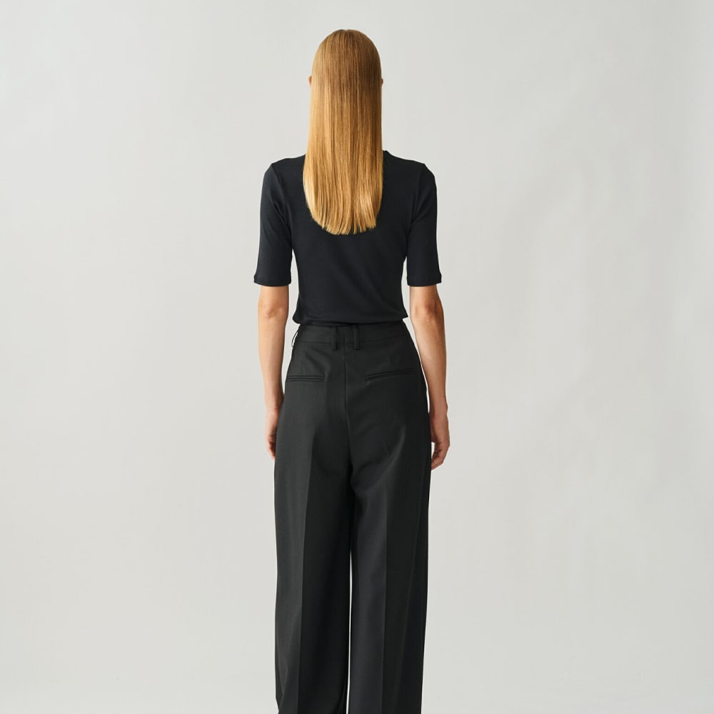 Marianne Rib Tee - Black