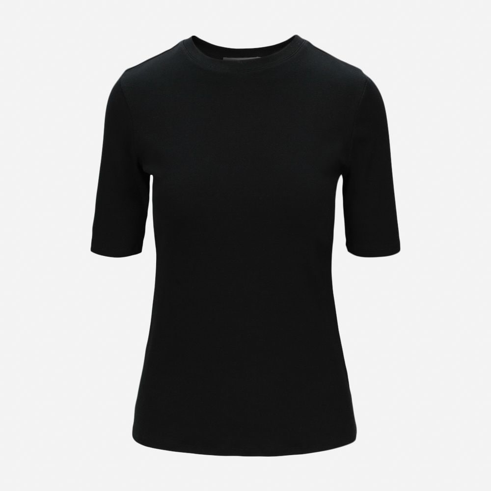 Marianne Rib Tee - Black