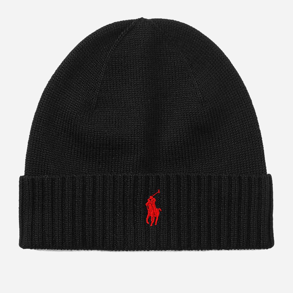 Merino Wool-Hat Polo Black