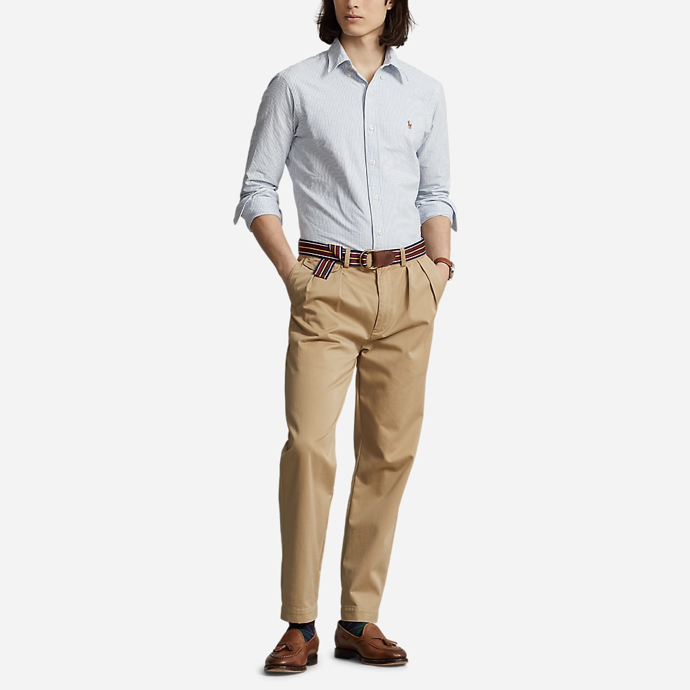 Slim Fit Oxford Shirt - Blue/White