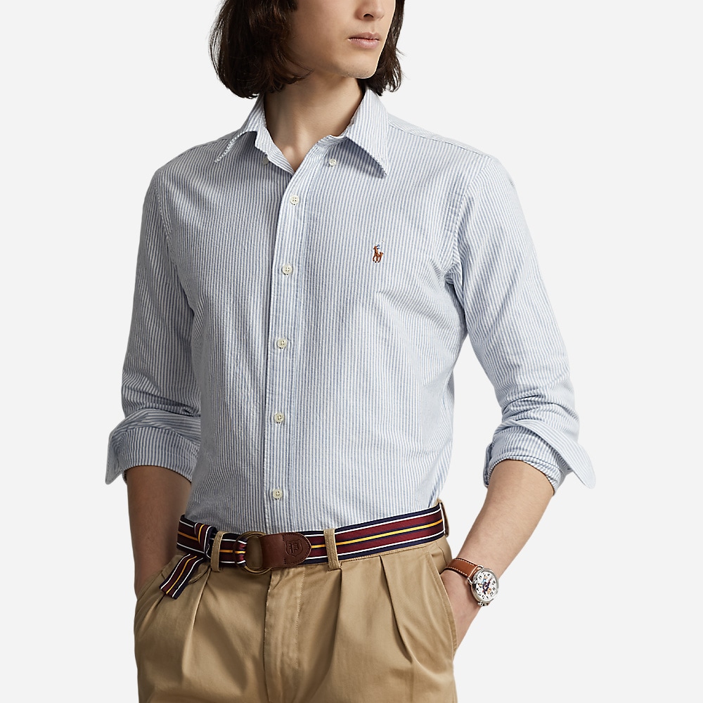 Slim Fit Oxford Shirt - Blue/White