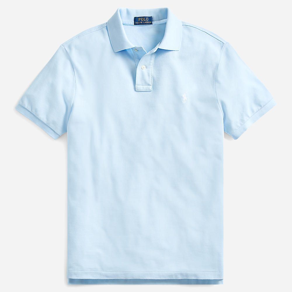 Custom Slim Fit Mesh Polo Shirt - Office Blue