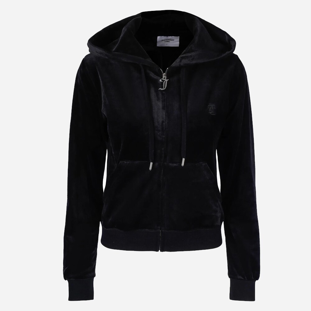 Robertson Velour Zip - Black