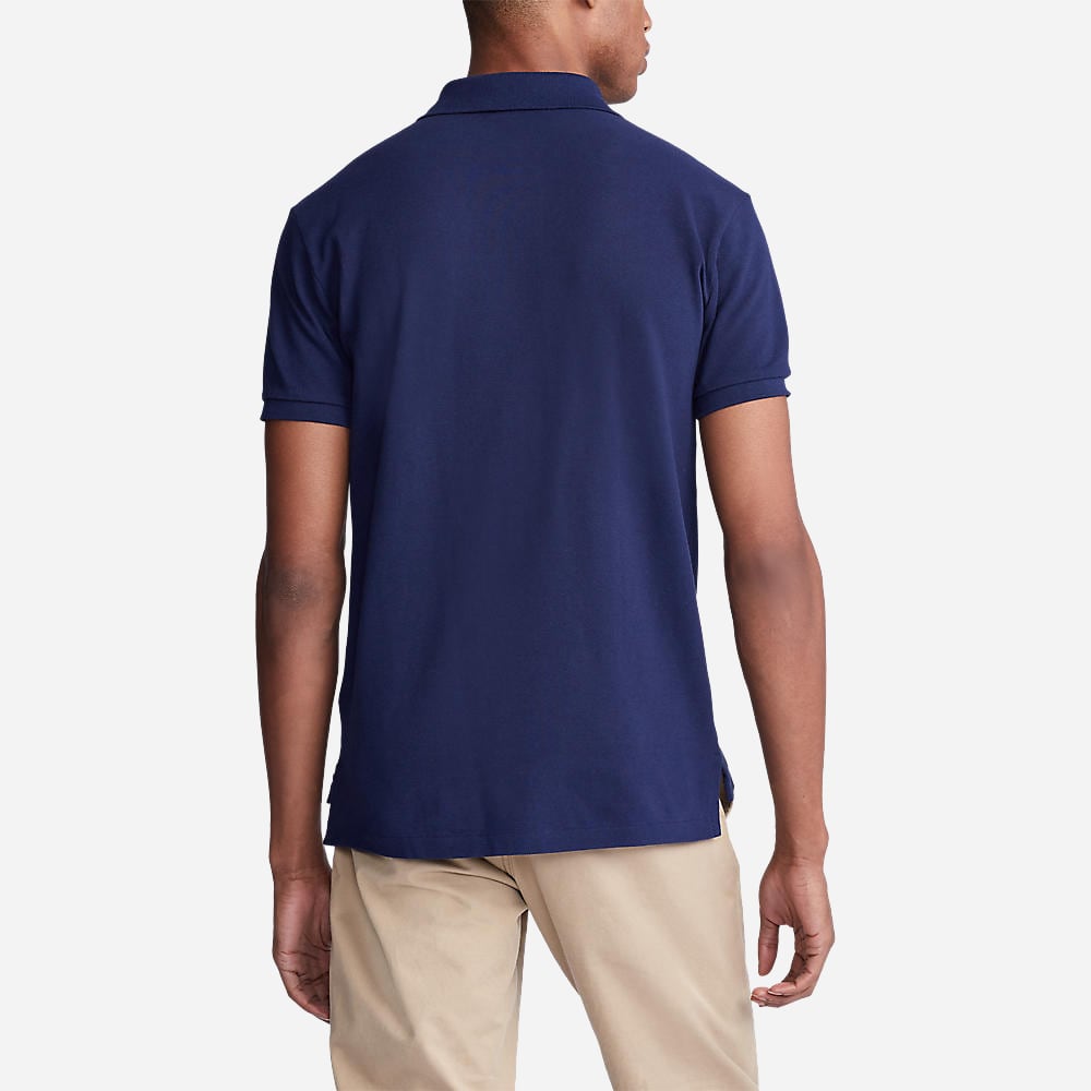 Slim Fit Mesh Polo Shirt - Navy