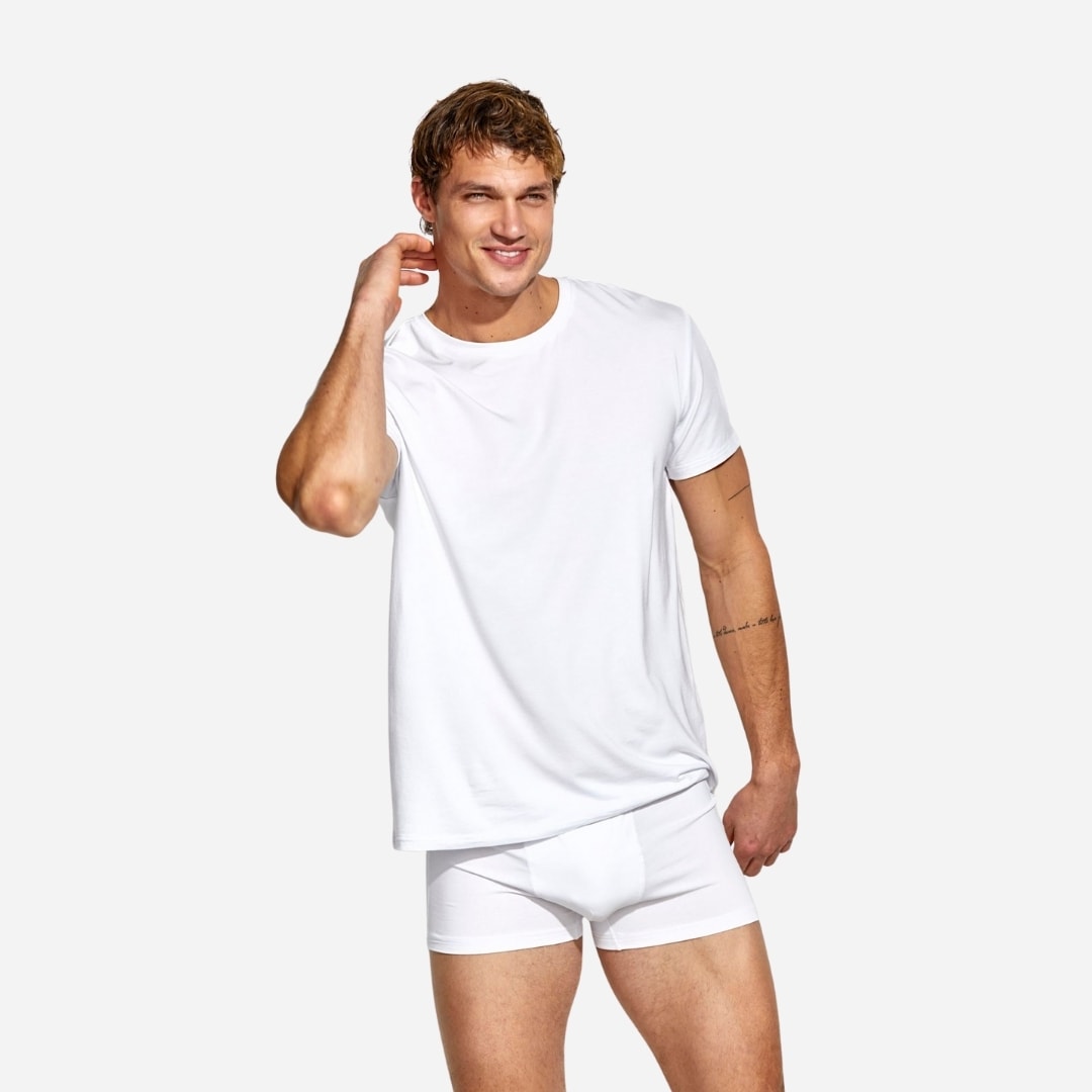 Bamboo/Cotton Crew Tee - White