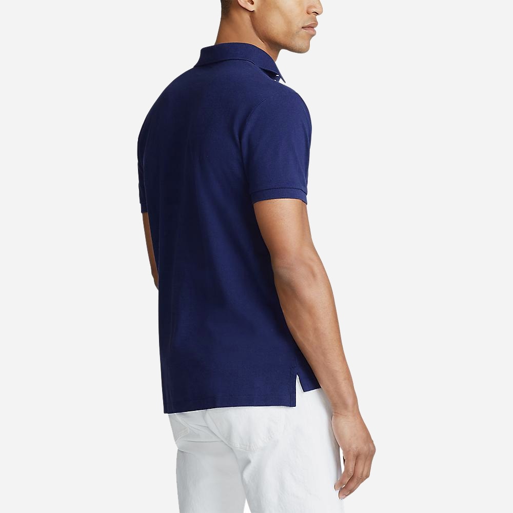 Custom Slim Fit Mesh Polo Shirt - Navy
