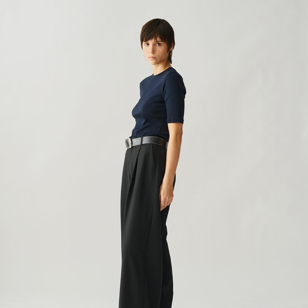 Marianne Rib Tee - Navy