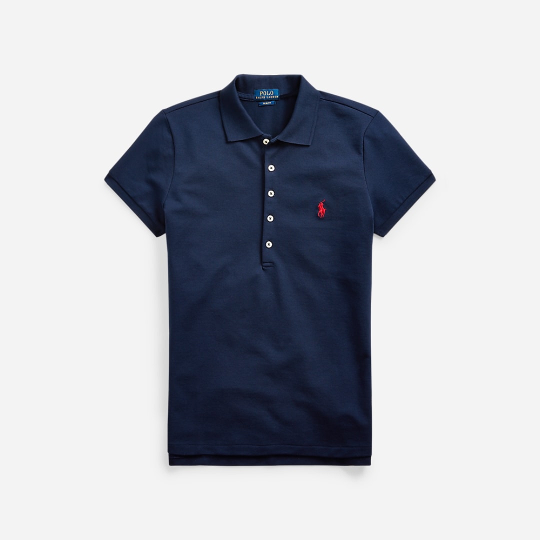 Slim Fit Stretch Polo Shirt - Navy