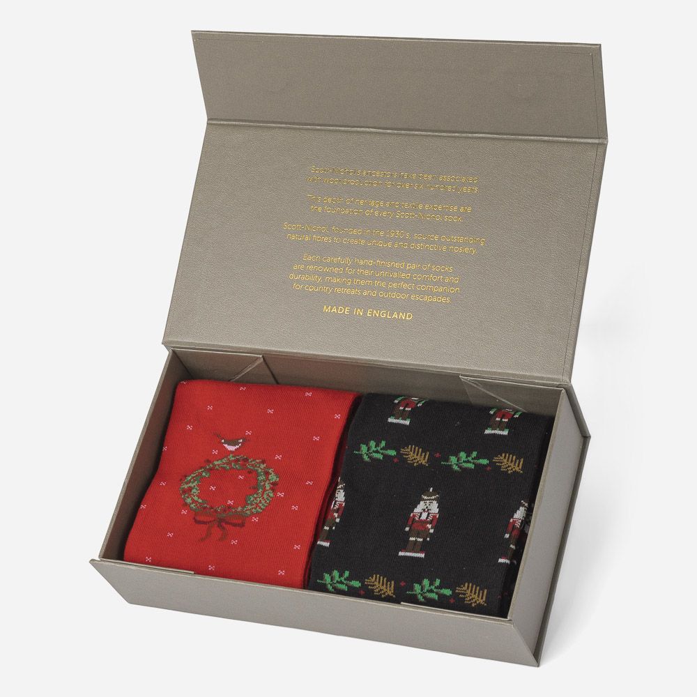 Cotton Motif Gift Box - Red/Black