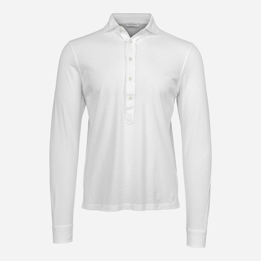Long Sleeve Pop-Over Shirt - 815 White