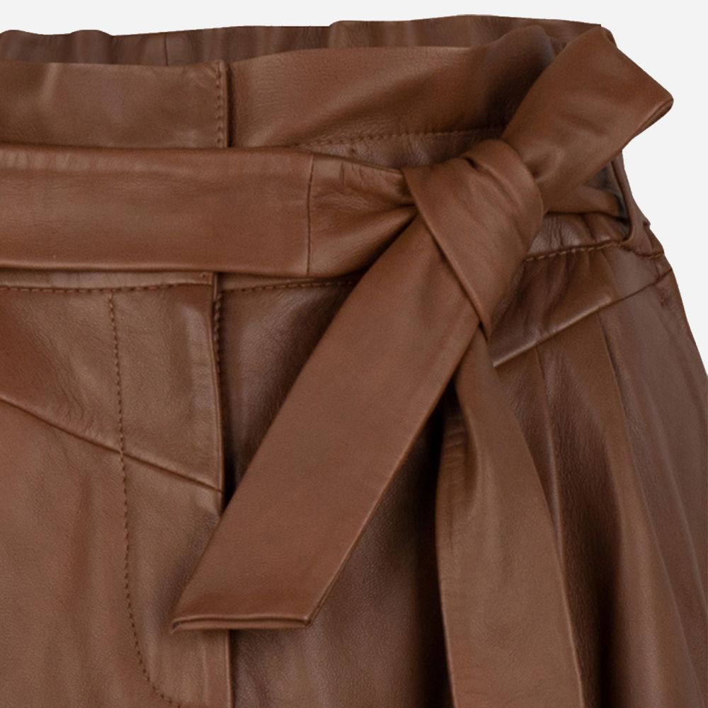 Aggy Leather Skirt Caramel