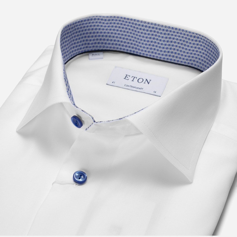 Poplin Cont Shirt White