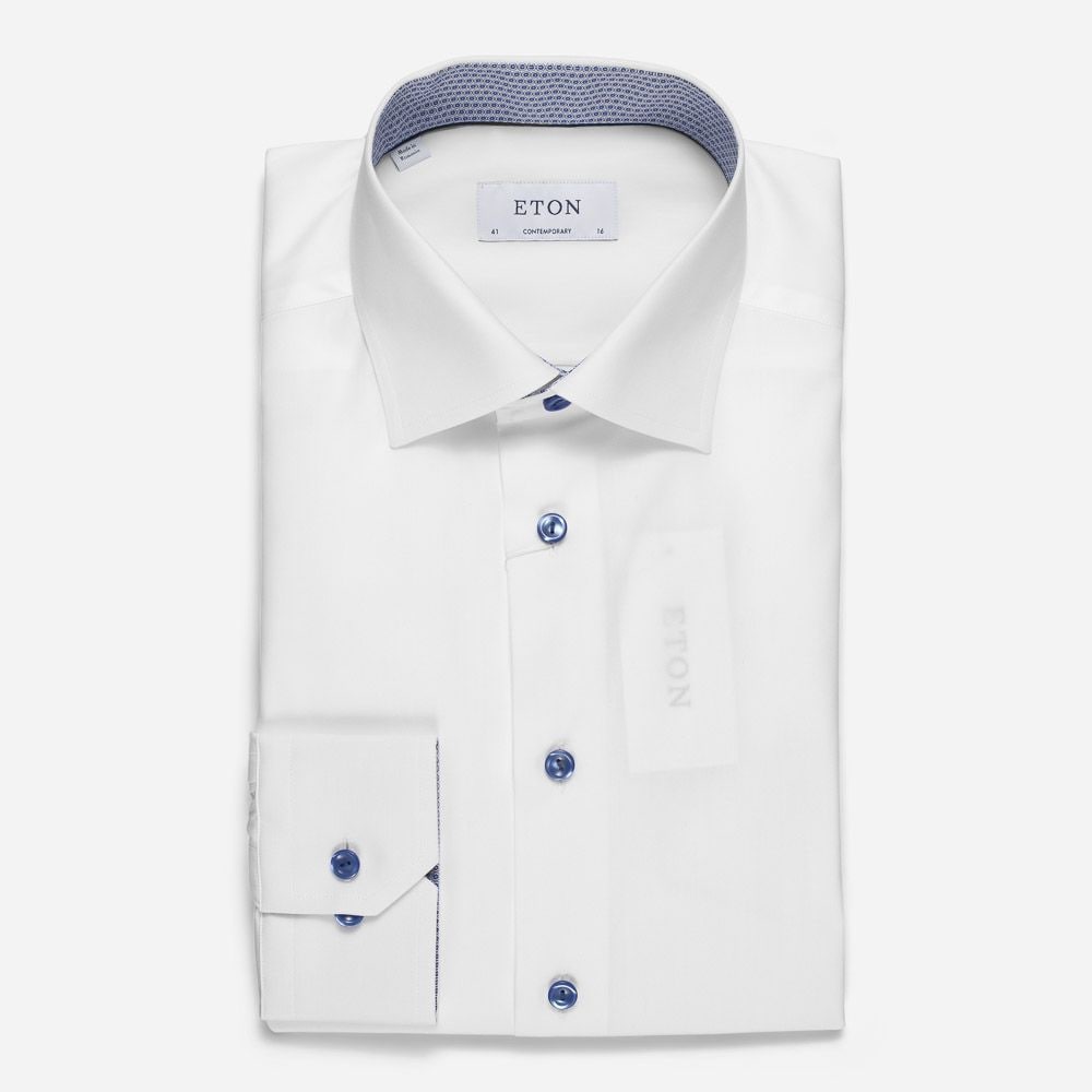 Poplin Cont Shirt White