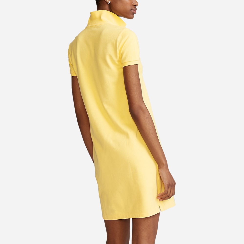 Cotton Mesh Polo Dress - Empire Yellow