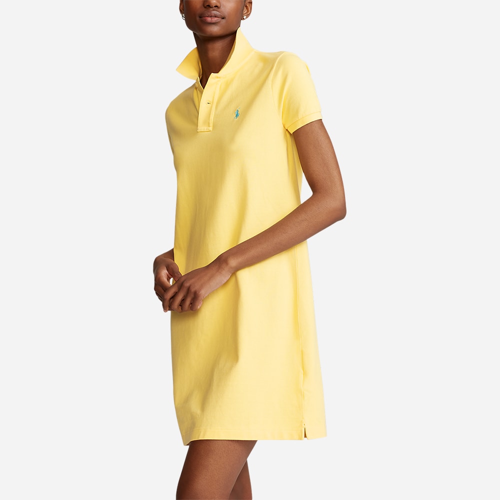 Cotton Mesh Polo Dress - Empire Yellow
