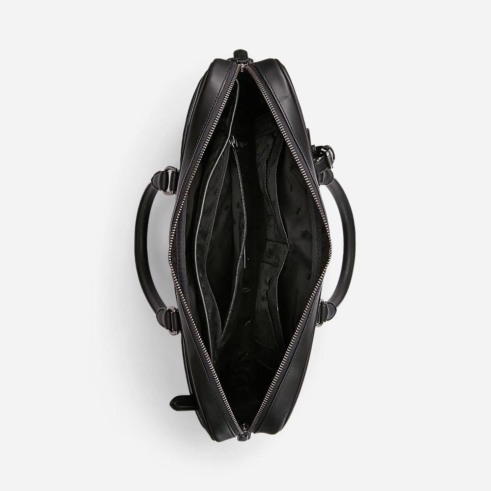 Leather Briefcase Bag Black