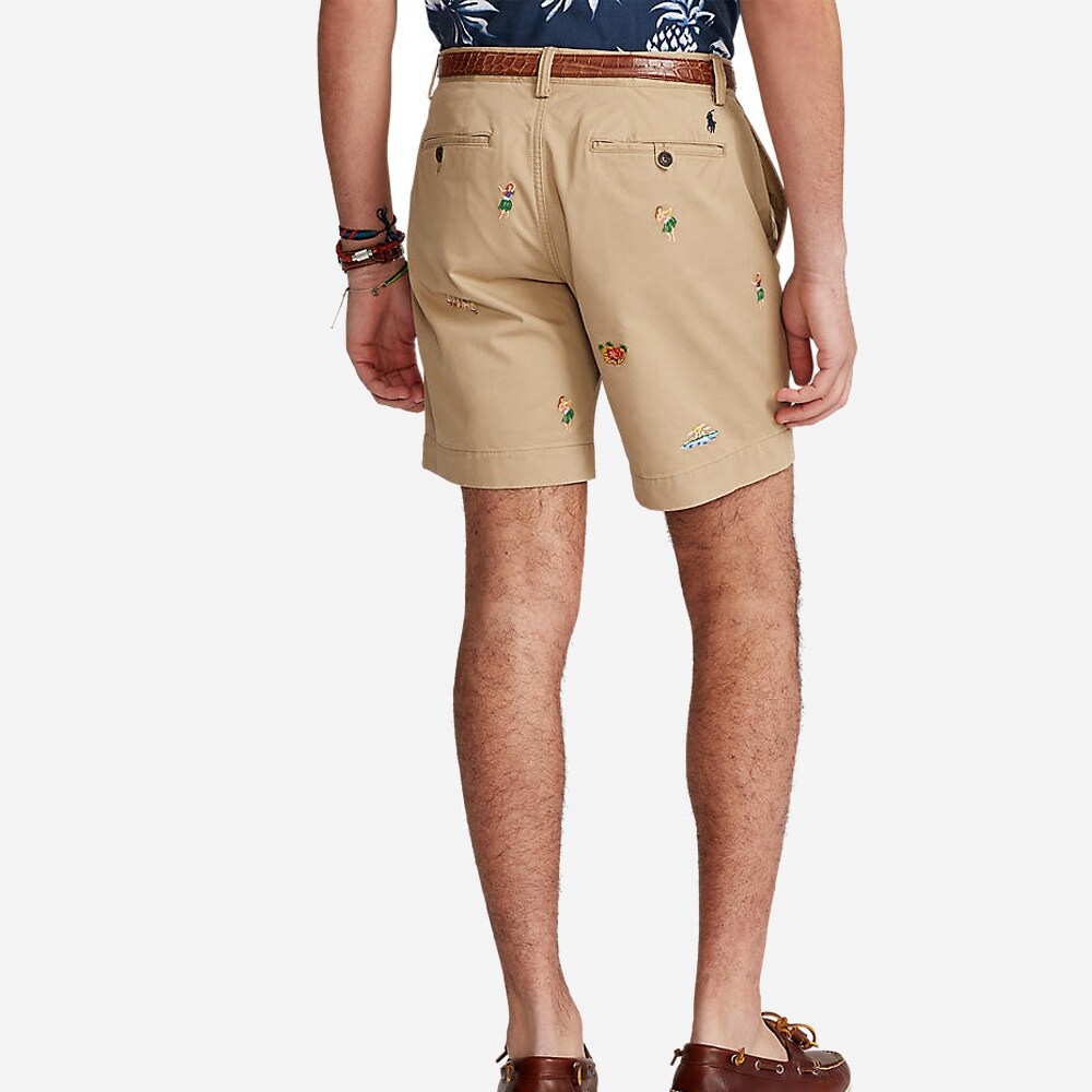 Stfbedford9s-Flat-Short Boating Khaki W/ Hula Emb