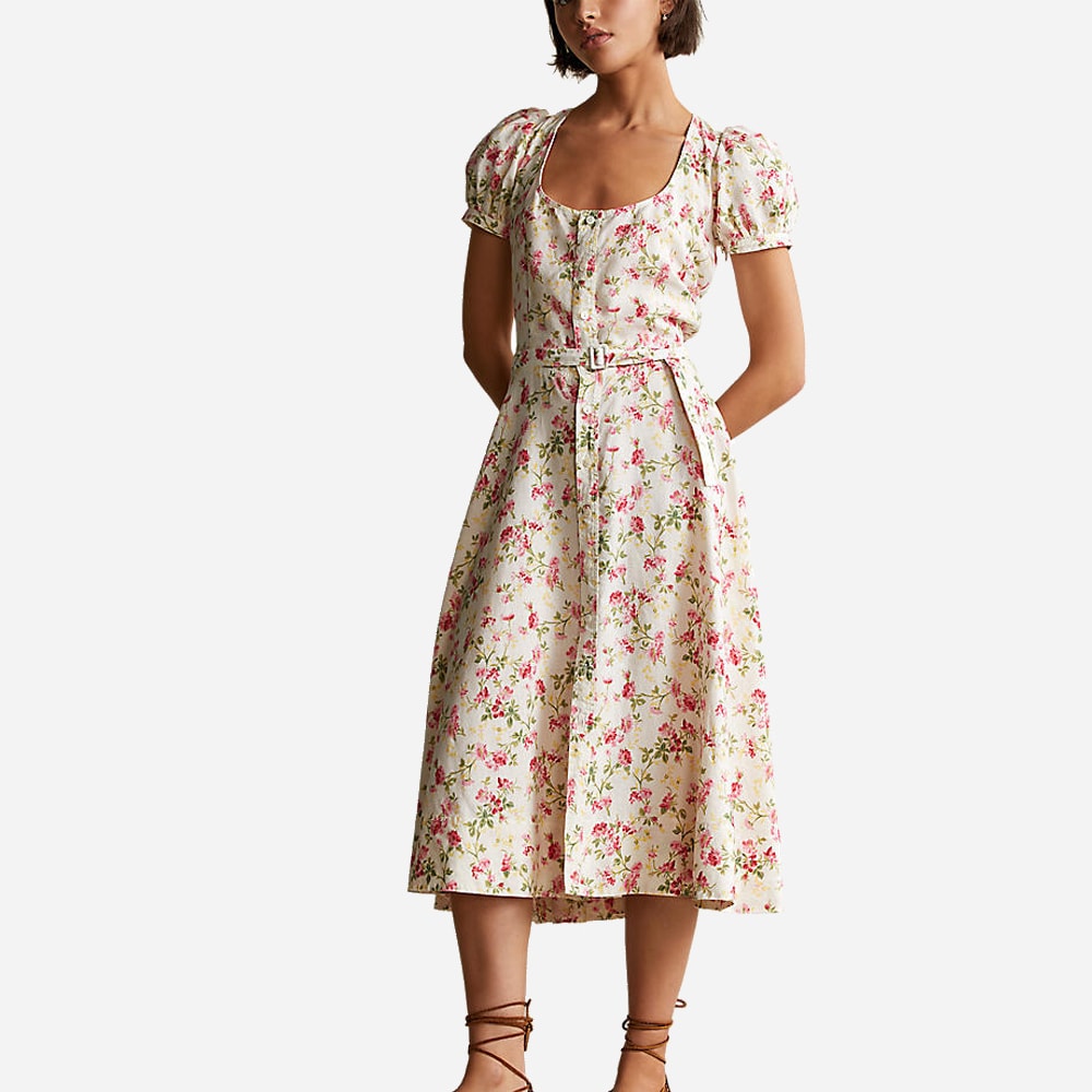 Ss Elzbt Dr-Short Sleeve-Casual Dress 1007 Sweet Pea Print