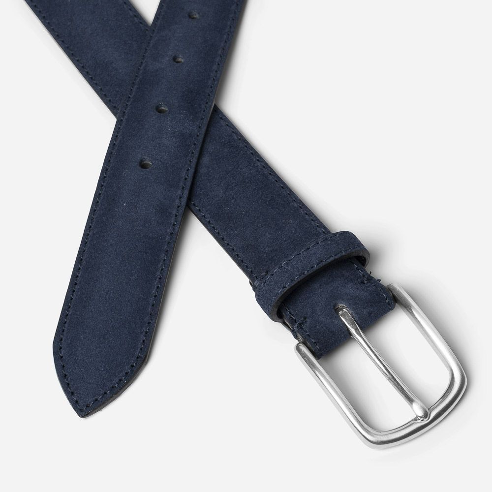 Classic Suede Belt - Navy