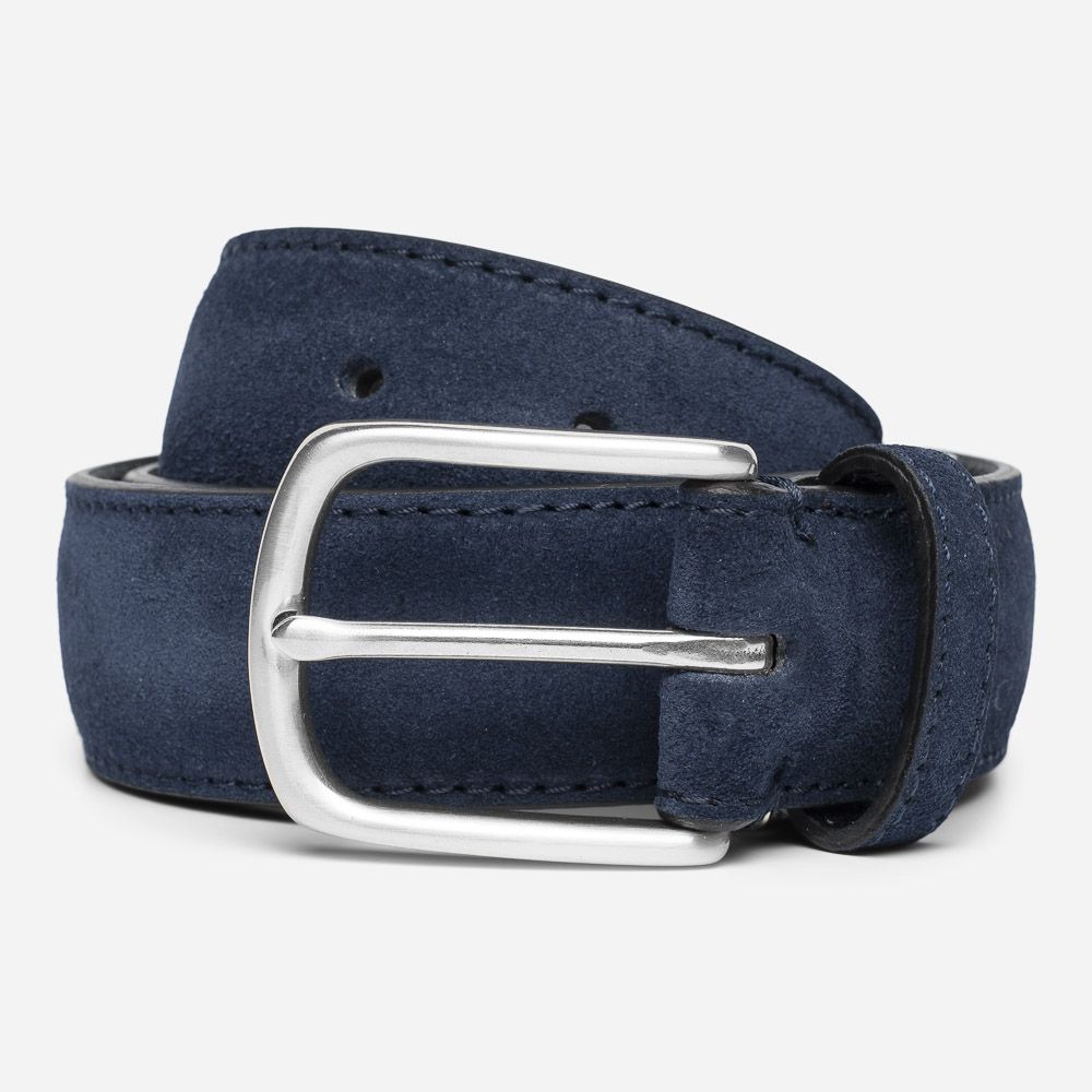 Classic Suede Belt - Navy