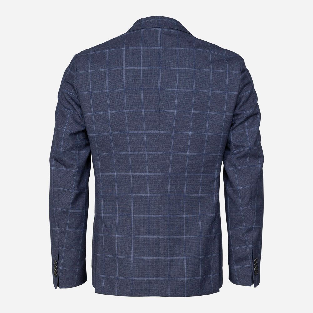 Blue Check Blazer - Open Blue