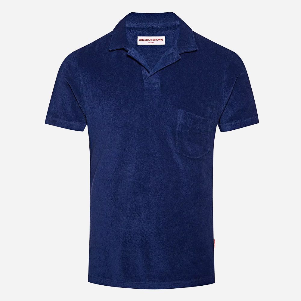 Terry Towelling Polo Shirt - Blue Wash
