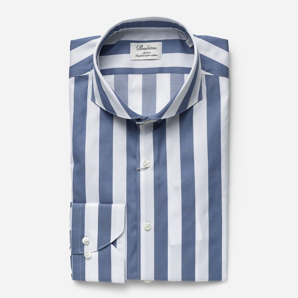 Slimline Bred Stripe Lysblå